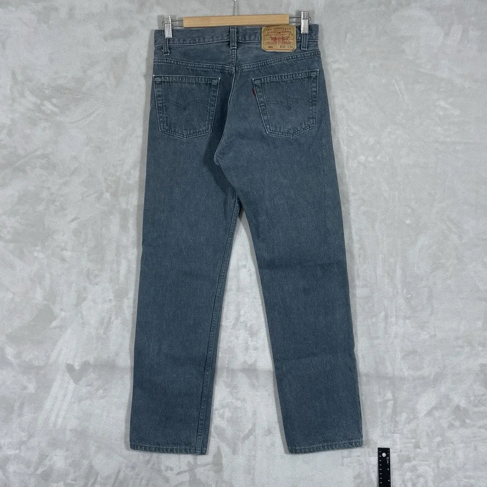 Vintage Levis 501 Jeans Mens 30x30 (fit 29x29) Black Gray Made in USA 90s Button